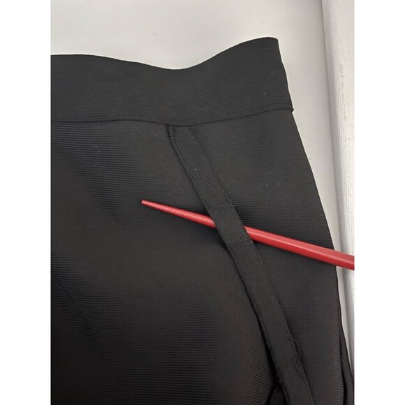 High Waist Skirt Size Medium Black Cutout Lattice Bodycon Stretch Bold Clubwear - Picture 3 of 16